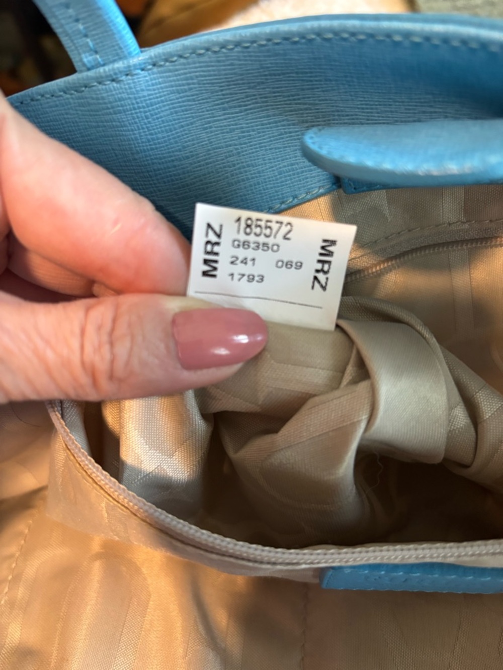 FURLA Authentic Sky Blue Leather Tote - Picture 14 of 16